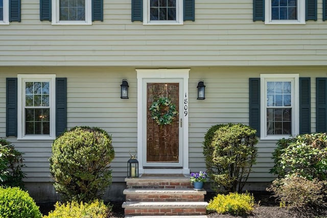 view of exterior entry