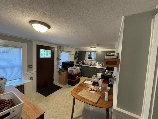 44 Cherry St Unit 2, Swampscott, MA 01907 - living area featuring a textured ceiling and light colored carpet