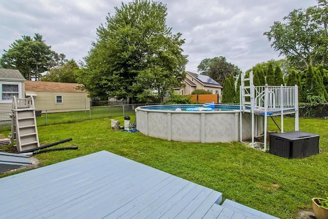 view of yard featuring a deck