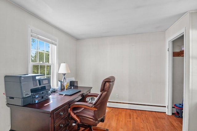 21 Molloy Rd, Georgetown, MA 01833 - office space with a baseboard radiator, wood finished floors, and baseboards