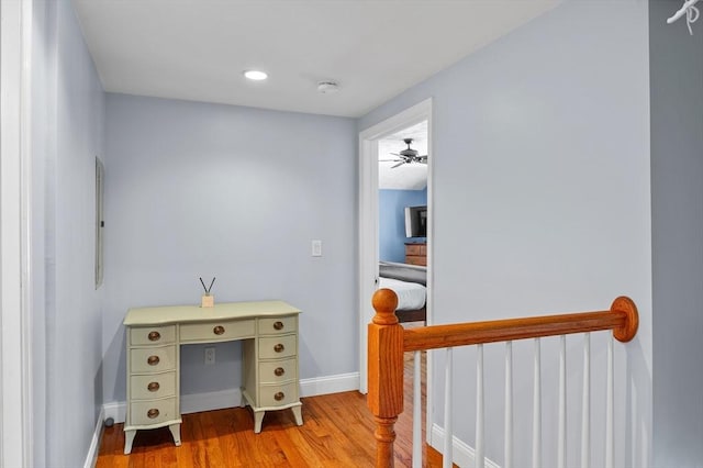 21 Molloy Rd, Georgetown, MA 01833 - hallway featuring light wood-type flooring, baseboards, and recessed lighting