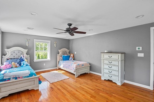 21 Molloy Rd, Georgetown, MA 01833 - bedroom with baseboards, light wood-style flooring, a ceiling fan, and recessed lighting