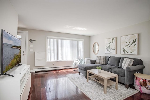 40 Sharron Dr Unit 40, Easton, MA 02375 - living area featuring a baseboard radiator and dark wood finished floors