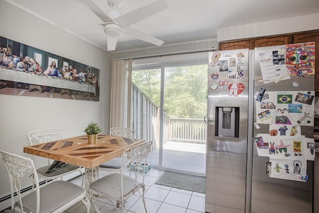40 Sharron Dr Unit 40, Easton, MA 02375 - dining room with light tile patterned floors and ceiling fan