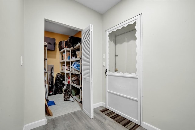 spacious closet with light hardwood / wood-style flooring