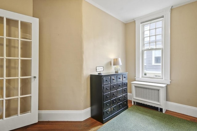 30 Wentworth Ave, Lowell, MA 01852 - bedroom featuring radiator, wood finished floors, ornamental molding, and baseboards