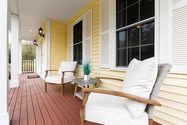 deck with a porch