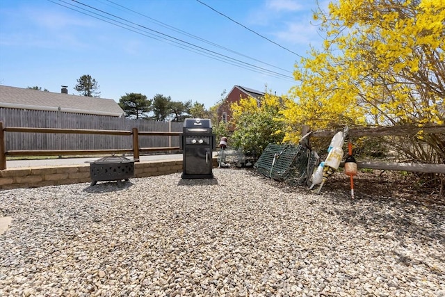 view of yard featuring fence