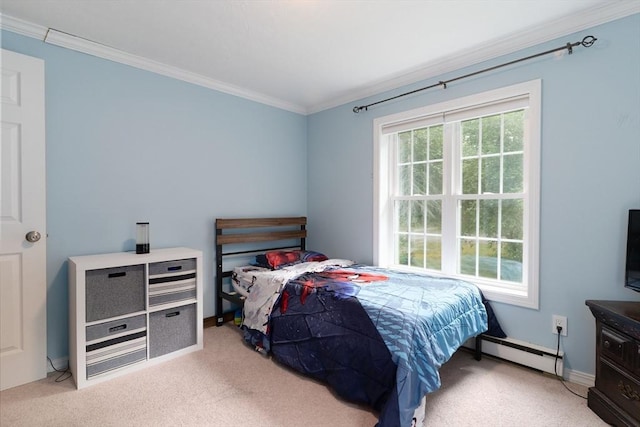 300 Henshaw St, Leicester, MA 01524 - carpeted bedroom featuring baseboard heating and ornamental molding