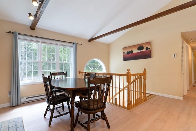 300 Henshaw St, Leicester, MA 01524 - dining area featuring a baseboard heating unit and light wood-style flooring