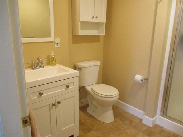 4 Deepwater Ln, Walpole, MA 02091 - bathroom with vanity, toilet, a shower stall, and baseboards