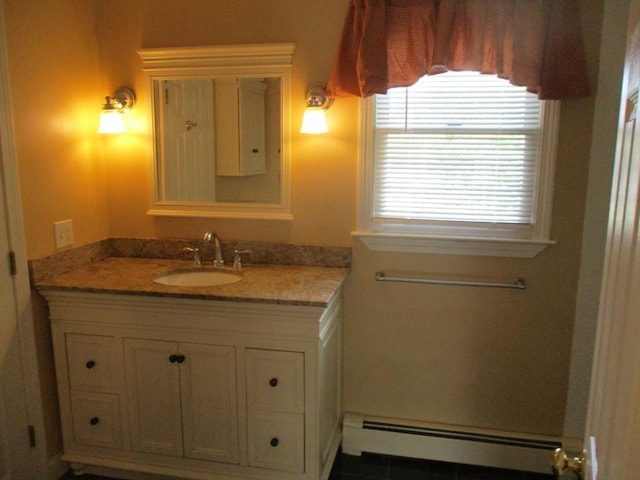 4 Deepwater Ln, Walpole, MA 02091 - bathroom featuring a baseboard radiator and vanity
