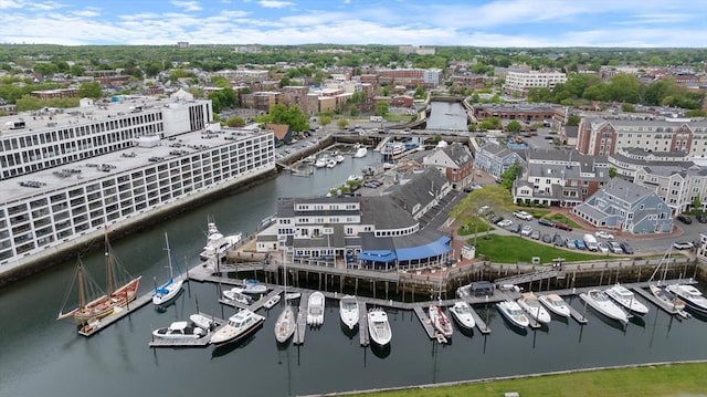 90 Wharf St Unit L11, Salem, MA 01970 - bird's eye view of numerous boat docks and a nearby body of water