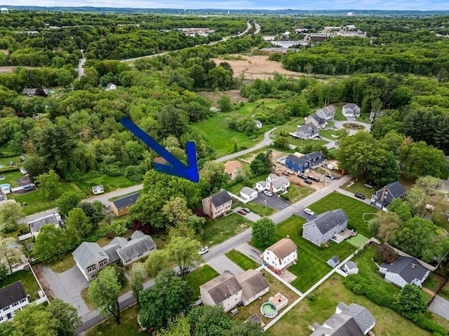 24 Floyd Ave, Tewksbury, MA 01876 - aerial view of residential area featuring a heavily wooded area