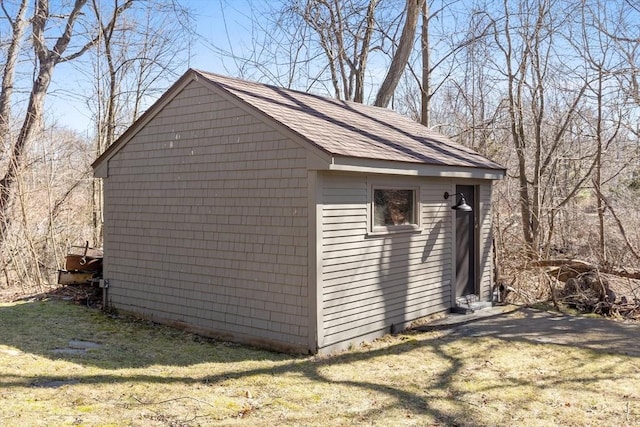 view of shed