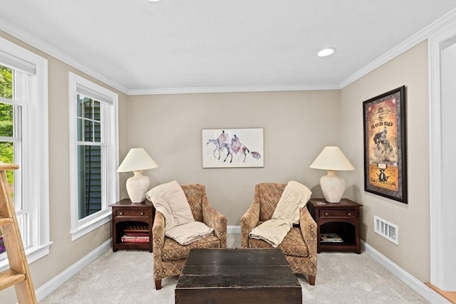 70 Humphreys Ln Unit 70, Duxbury, MA 02332 - sitting room featuring carpet, baseboards, and ornamental molding