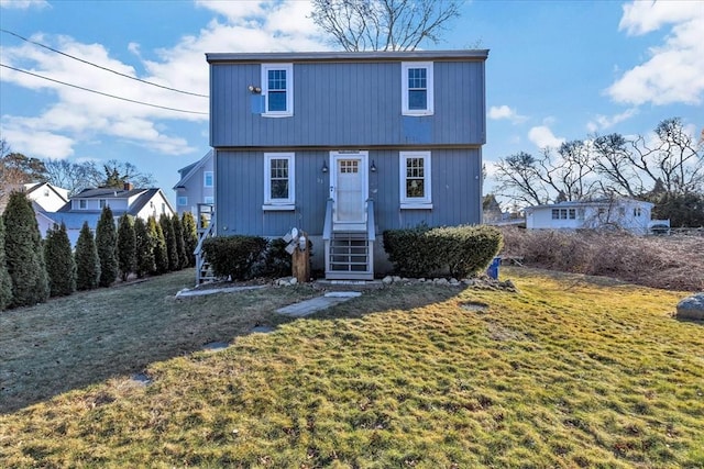 view of front property with a front lawn