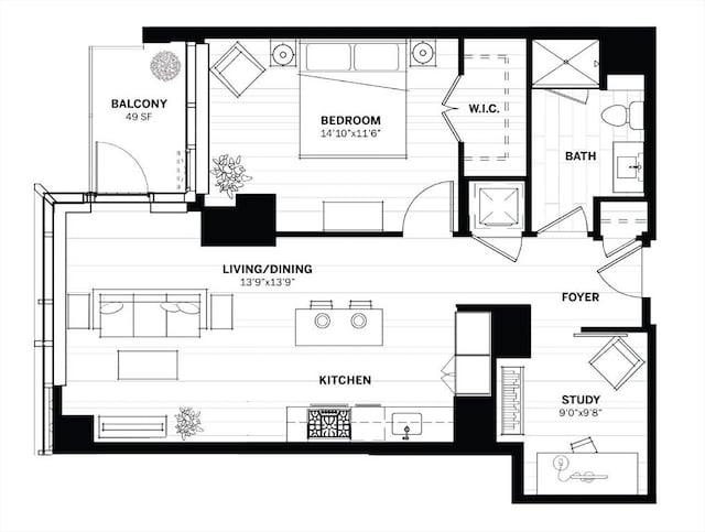 133 Seaport Blvd Unit 716, Boston, MA 02210 - property floor plan