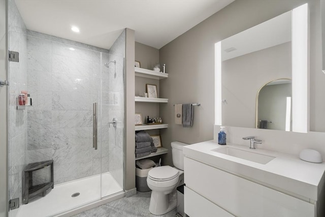 133 Seaport Blvd Unit 716, Boston, MA 02210 - bathroom featuring toilet, a shower stall, and vanity
