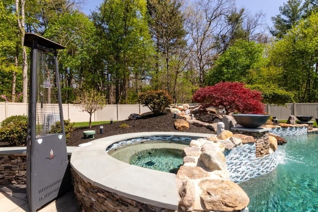 115 Lincoln Rd, Walpole, MA 02081 - view of pool featuring fence, a fenced in pool, and an in ground hot tub
