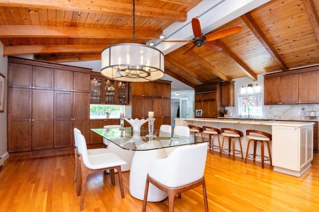 115 Lincoln Rd, Walpole, MA 02081 - dining area with vaulted ceiling with beams, a wealth of natural light, and wooden ceiling