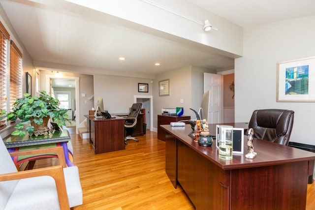 115 Lincoln Rd, Walpole, MA 02081 - home office featuring light wood-style floors and recessed lighting