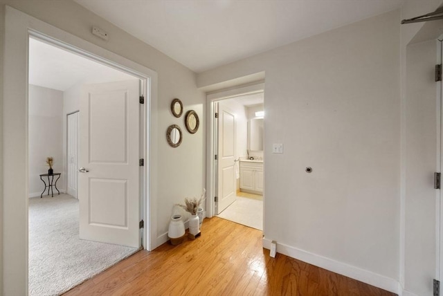 519 Harrison Ave Unit D421, Boston, MA 02118 - hallway featuring light wood-type flooring and baseboards