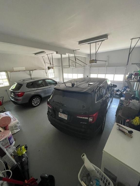 garage featuring a garage door opener