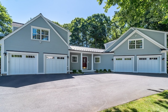 front of property with a garage