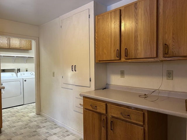 kitchen featuring washer and clothes dryer