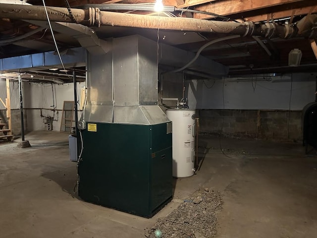 utilities with heating unit and water heater