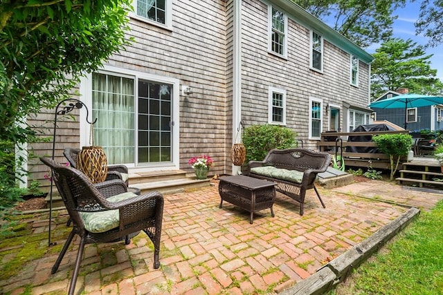 view of patio with a deck