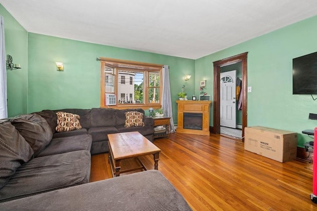23 Essex St, Revere, MA 02151 - living area featuring wood finished floors and a fireplace
