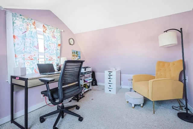 8 Scotia St, Salem, MA 01970 - carpeted home office featuring lofted ceiling and baseboards
