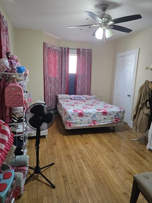 68 Temple St, Haverhill, MA 01832 - bedroom featuring hardwood / wood-style floors and ceiling fan