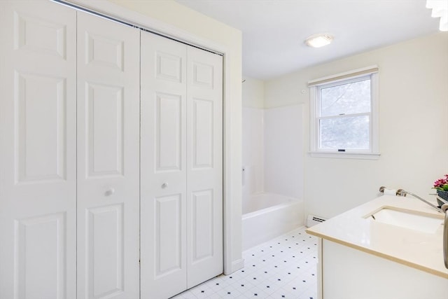 105 Edgewater Dr W, Falmouth, MA 02536 - full bath featuring vanity, tile patterned floors, and a closet