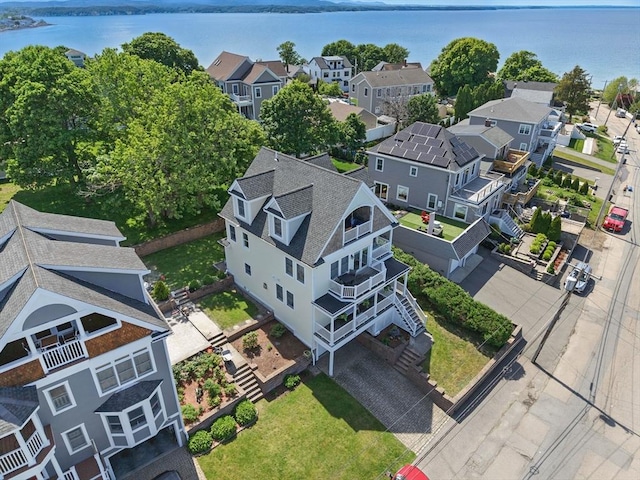 96 Sea Ave, Quincy, MA 02169 - aerial perspective of suburban area featuring a large body of water