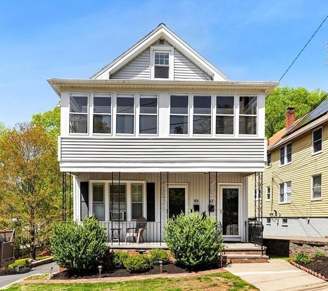 view of front of house featuring covered porch