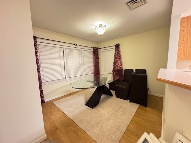 home office featuring light wood-type flooring