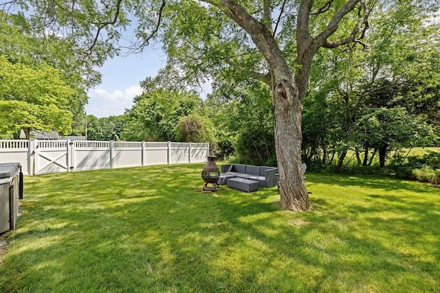 553 Center St, Hanover, MA 02339 - fenced backyard with an outdoor hangout area
