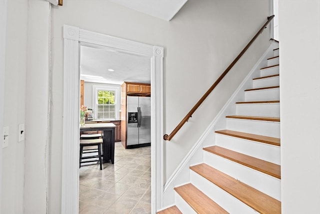 553 Center St, Hanover, MA 02339 - staircase with tile patterned floors
