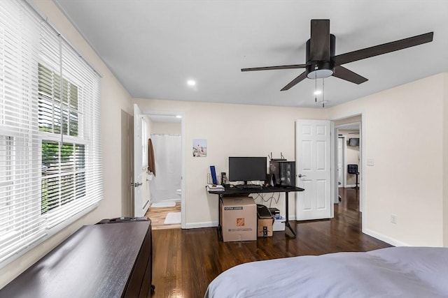 3 Bayberry Ln, Westfield, MA 01085 - bedroom with wood finished floors, baseboards, an office area, and recessed lighting