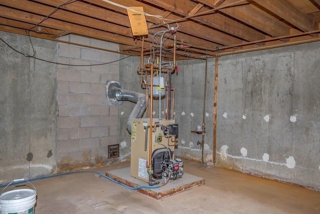 3 Bayberry Ln, Westfield, MA 01085 - unfinished below grade area with a heating unit