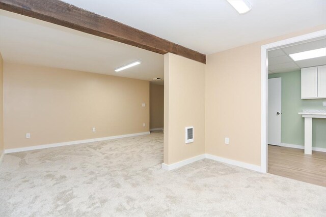 649 S Main St, Raynham, MA 02767 - empty room with light colored carpet, baseboards, and heating unit