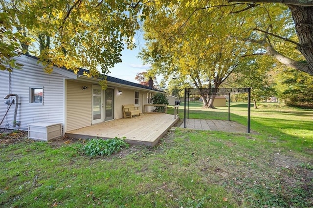 view of yard featuring a deck