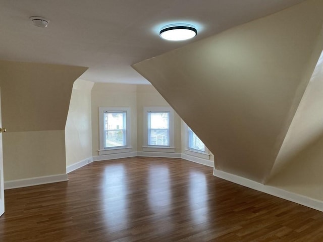 49 Euclid Ave, Springfield, MA 01108 - additional living space with dark wood finished floors, baseboards, and vaulted ceiling