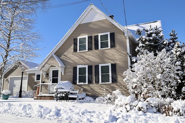 view of front of home with a garage