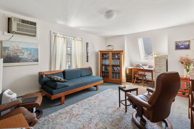 113 Belmont St, Belmont, MA 02478 - living area featuring carpet and a wall mounted air conditioner