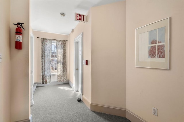 113 Belmont St, Belmont, MA 02478 - corridor featuring carpet and baseboards