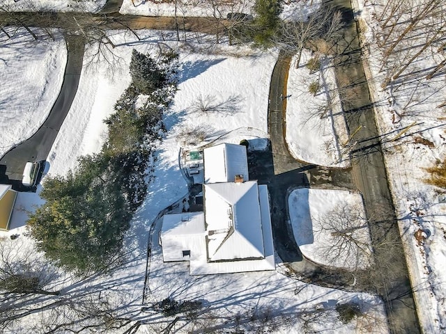 view of snowy aerial view